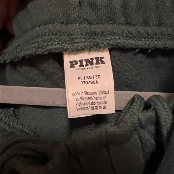 PINK vs Dark Green Collegiate sweatsuit - Picture 3 of 11
